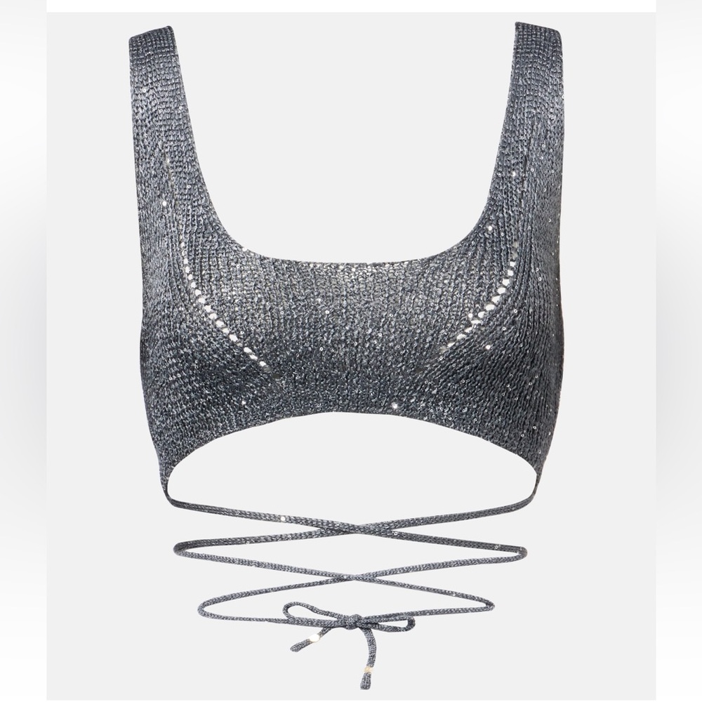 BANANHOT Alma sequined cropped top XS/S